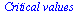 `Critical values`